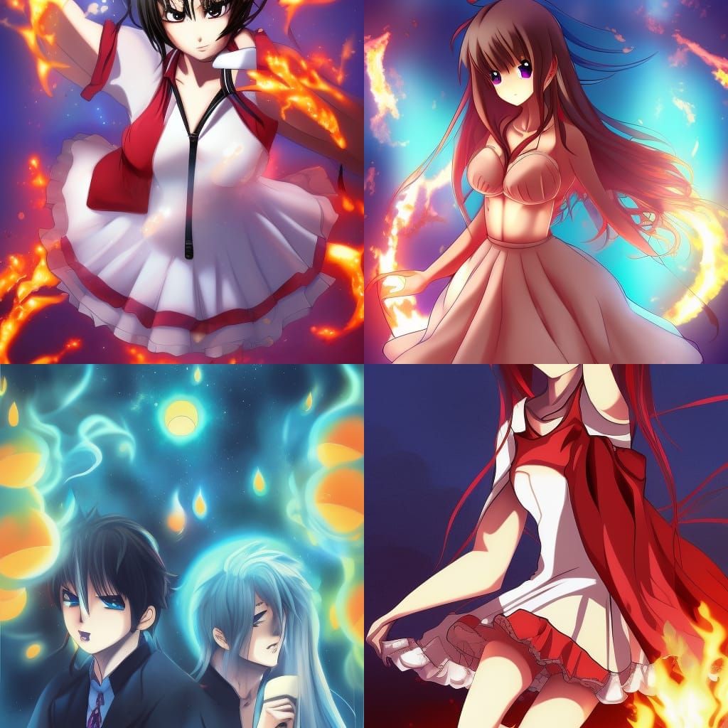 Great Balls of Fire in Anime Style