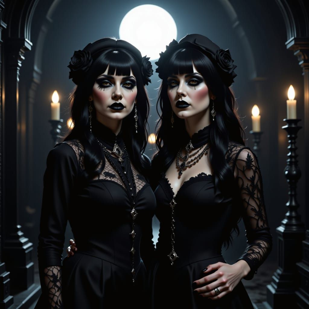 goth twins in the style of <lora:Gothify-her:1.5>