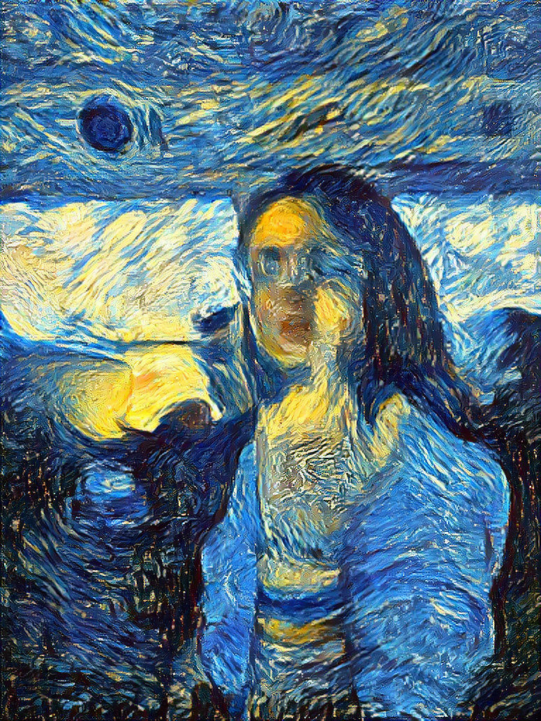 My friend mixed with starry night