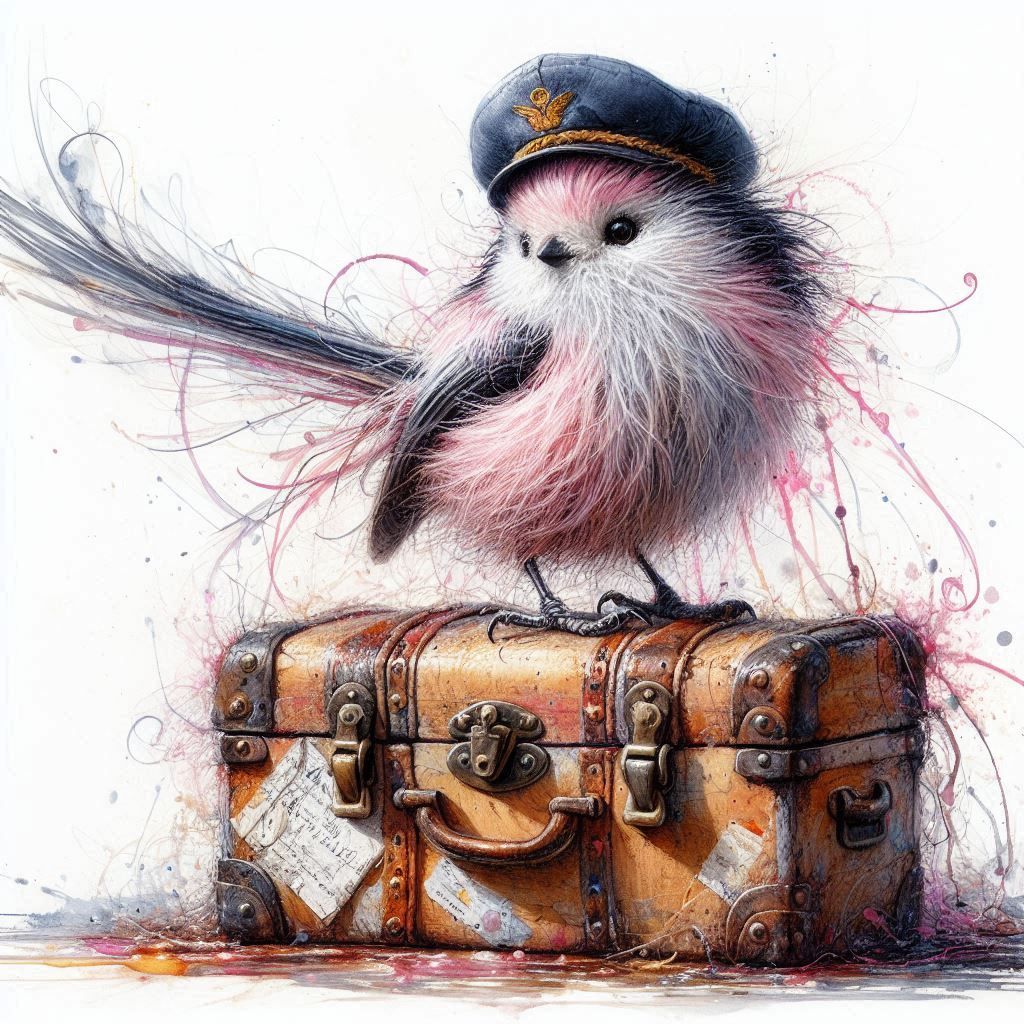 Long-tailed Titmouse  by @Caroline