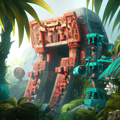 Mayan temple in the jungle