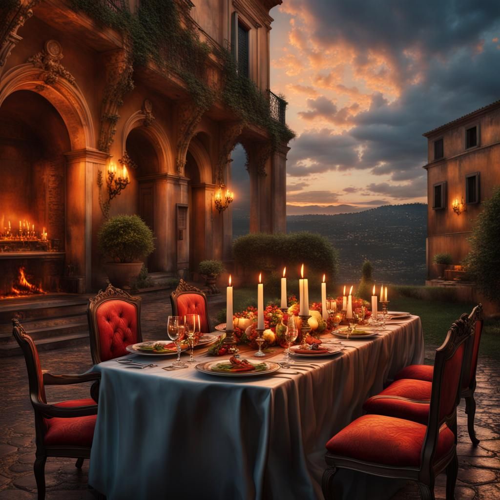 italian candle light dinner 2
