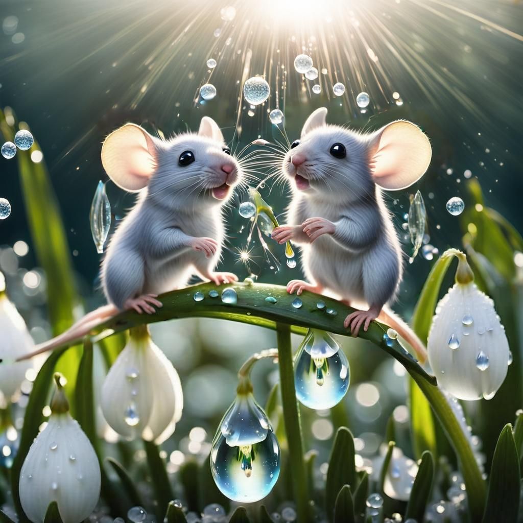 Playing with the dewdrops  by @Wanagiyata