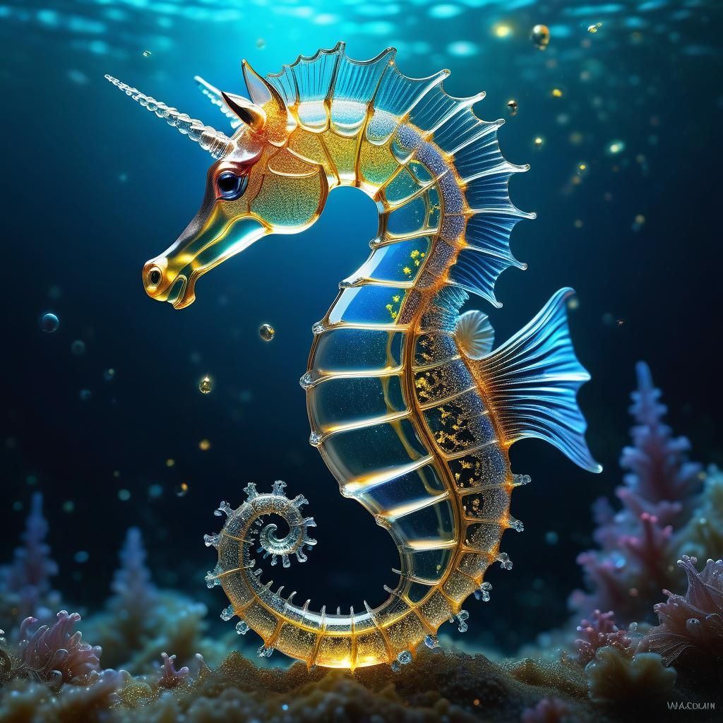seahorse unicorn   by @photon