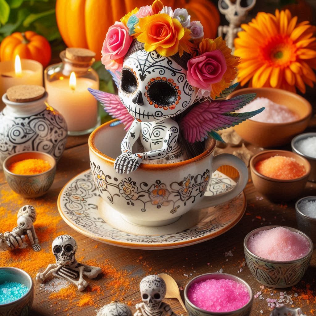 Teacup Ofrenda Dedicated to  Great Granny Whitehead