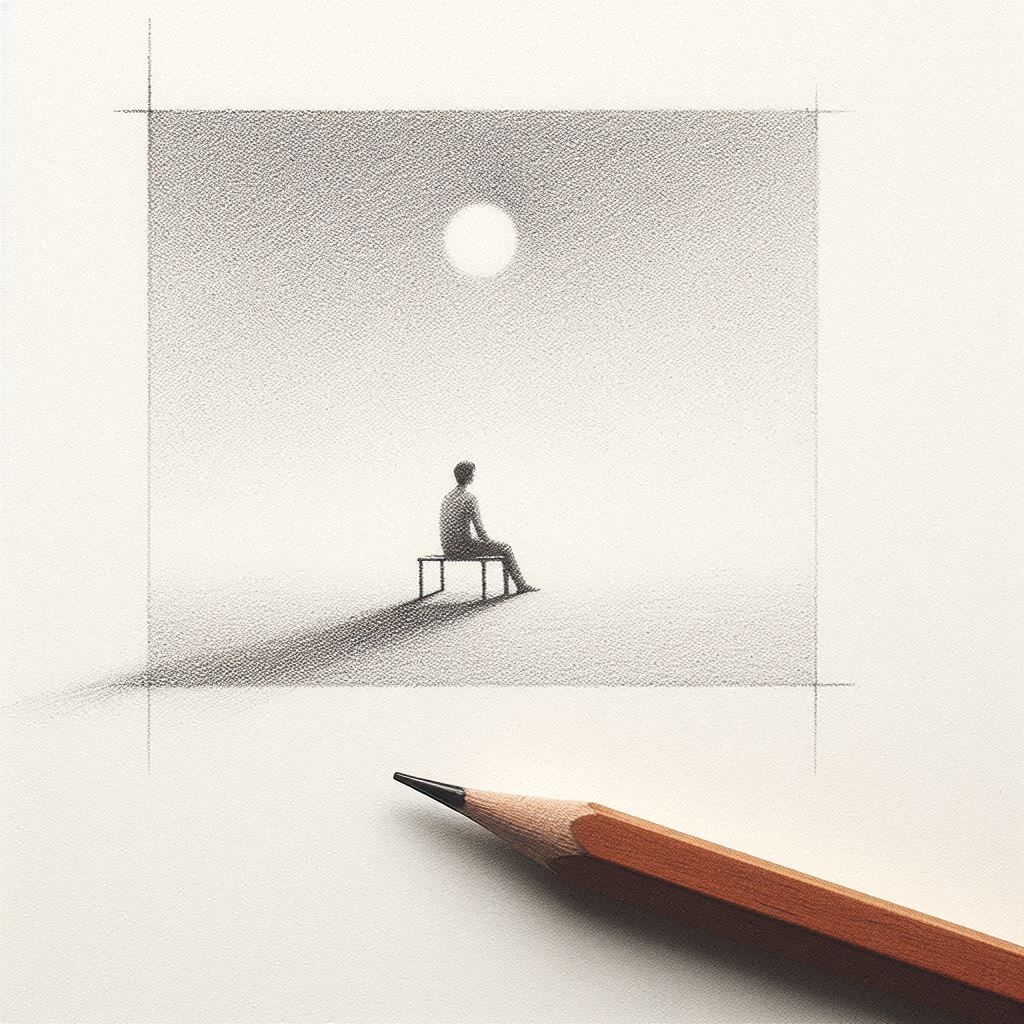 Minimalist pencil drawing