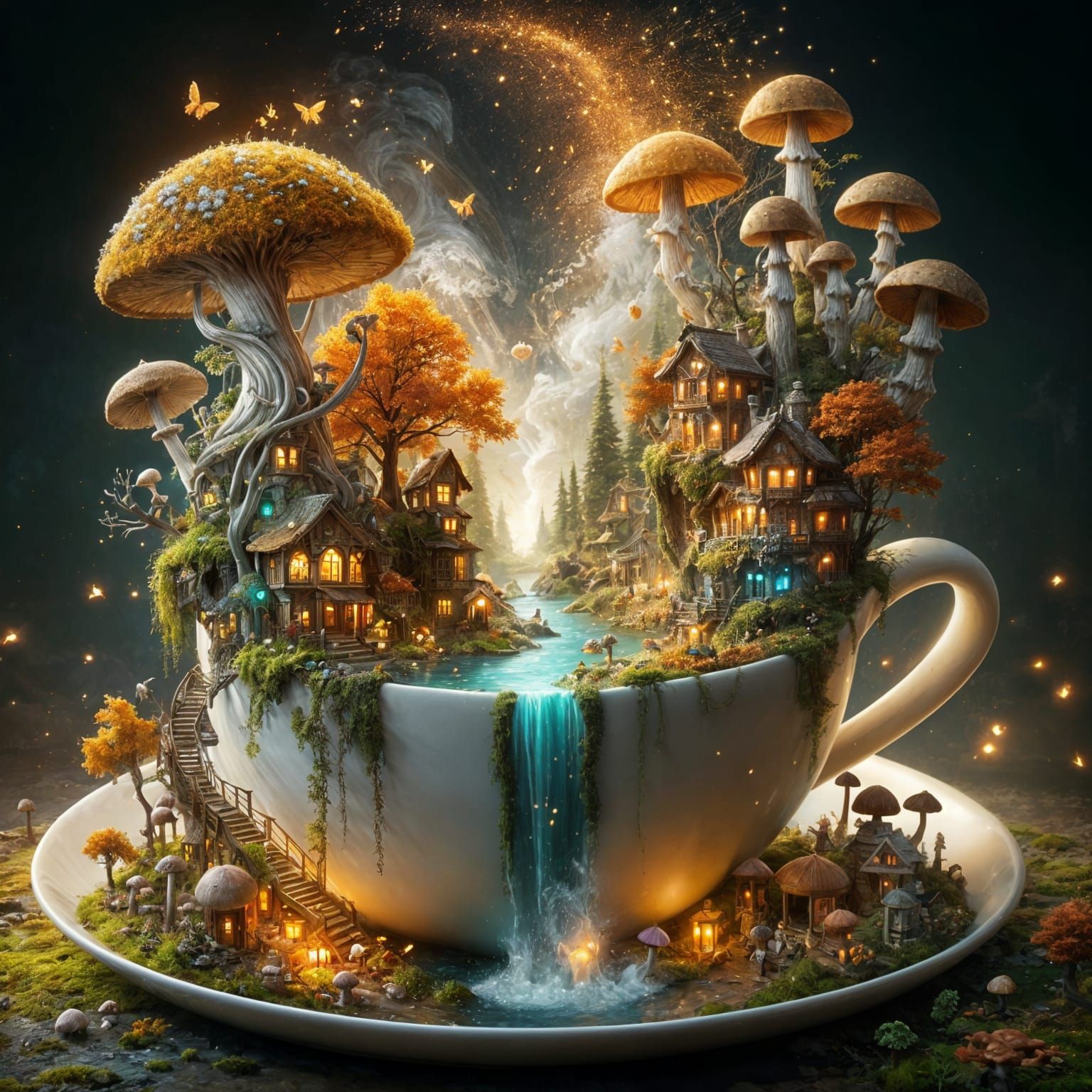 A sip of miniature world  by @Cilia