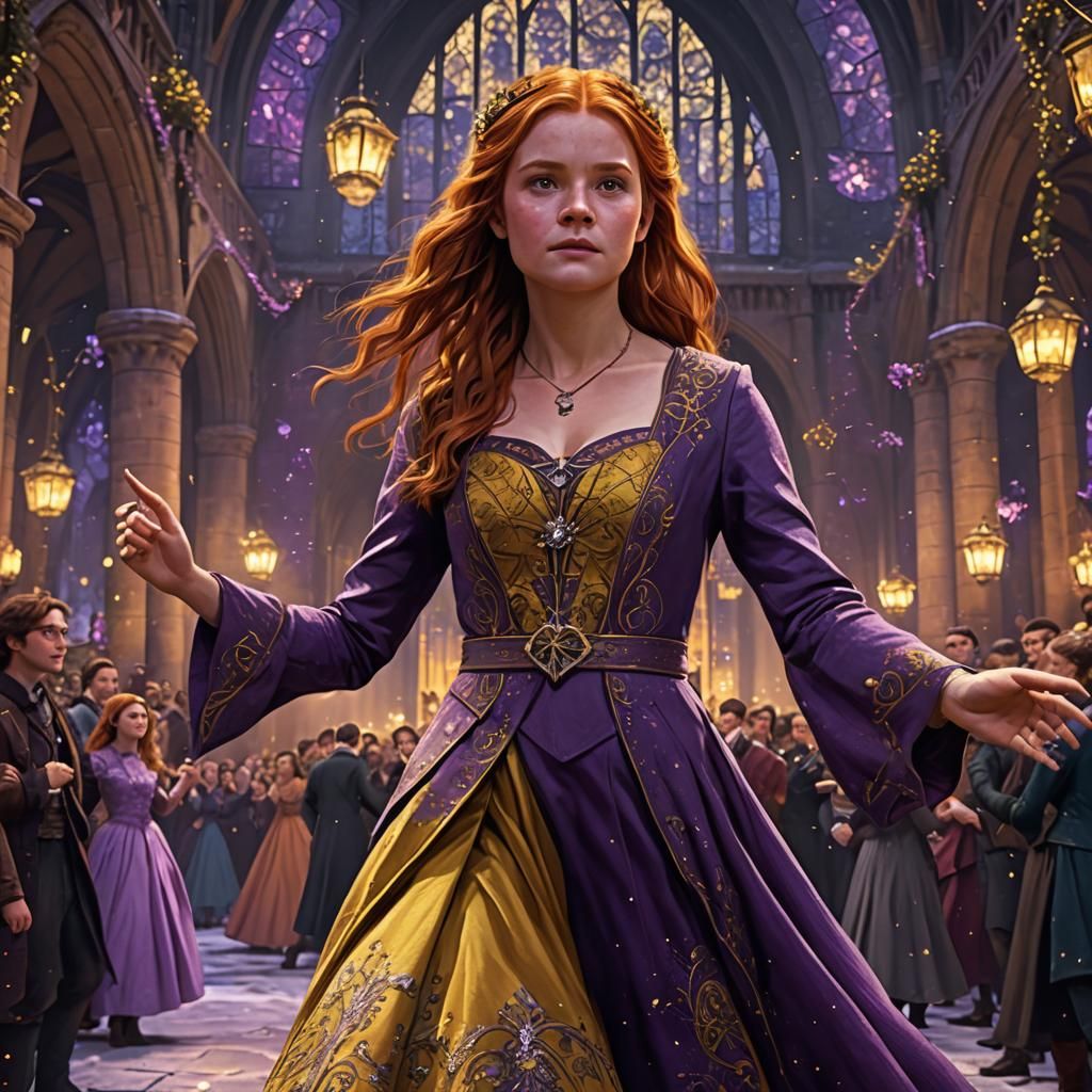 Ginny Weasley at the yule ball - AI Generated Artwork - NightCafe Creator