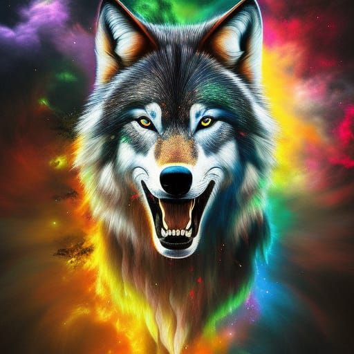 Wolf Love 5 - AI Generated Artwork - NightCafe Creator