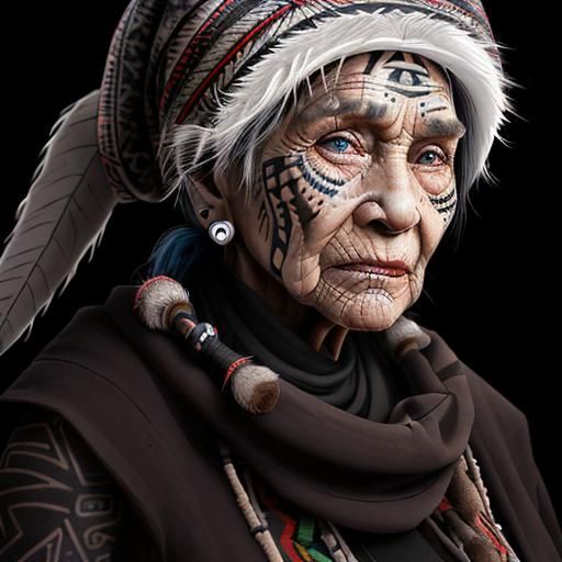 Old Lady Tattoo on Face