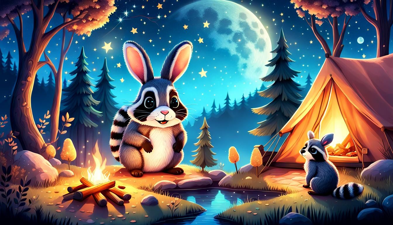Whimsical Woodland Camp Under Twinkle Stars
