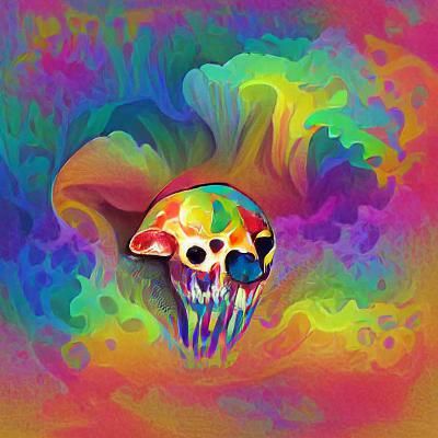 psychedelic skull - AI Generated Artwork - NightCafe Creator