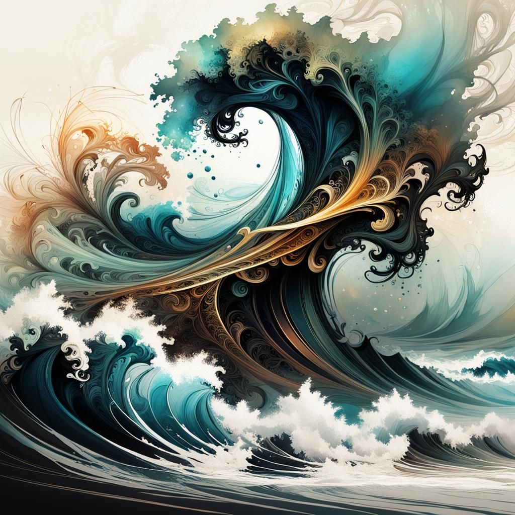 a Sea waves elemental rising