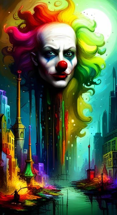 Haunted Clown  by @Imagine_Cat
