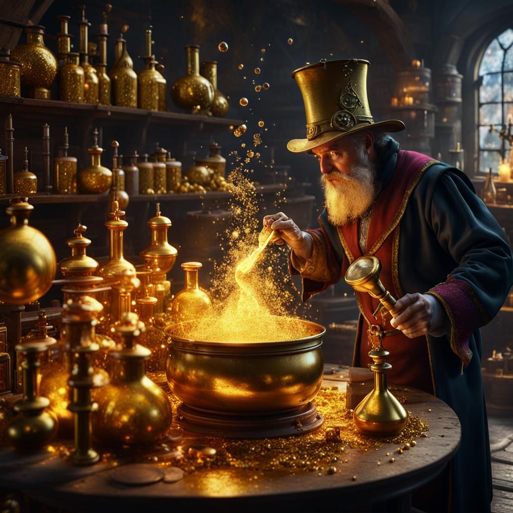 Alchemist performing transmutation