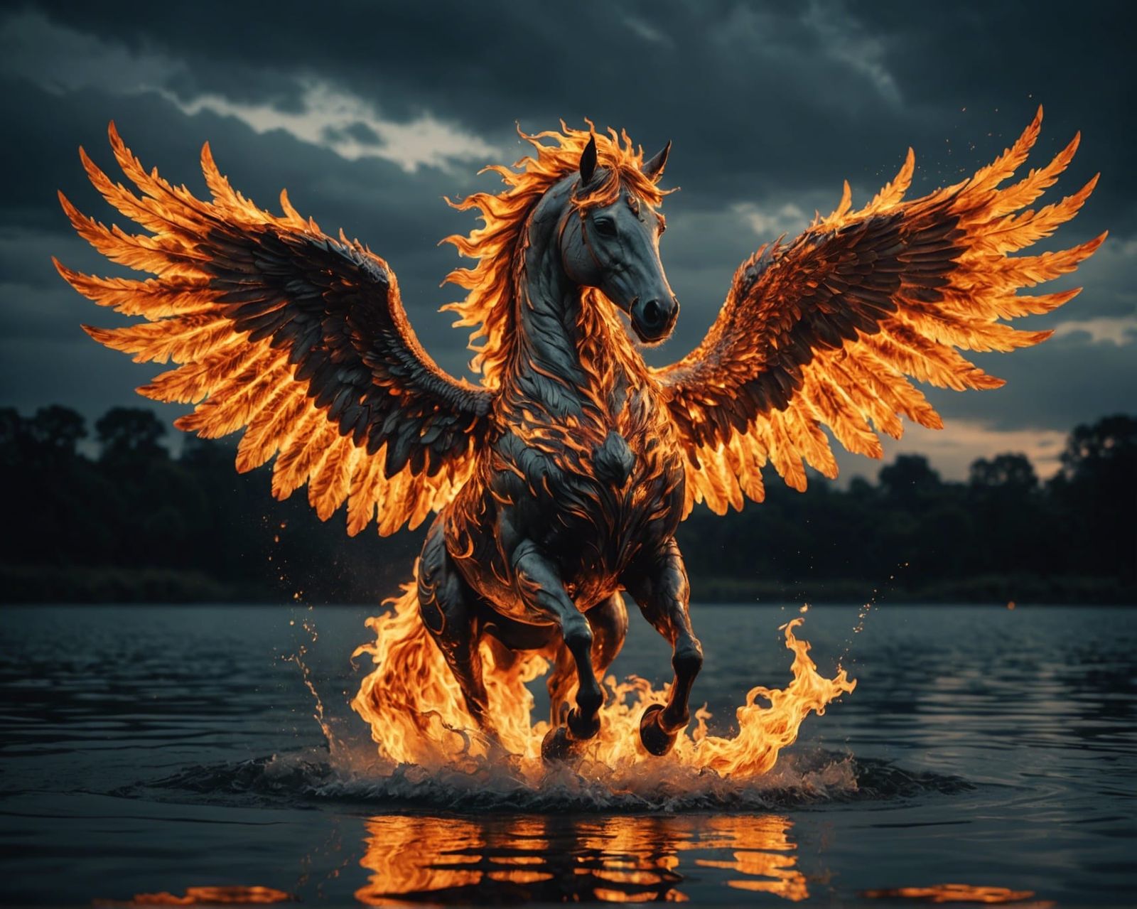 Pegasus clad in fire  by @twilightveil