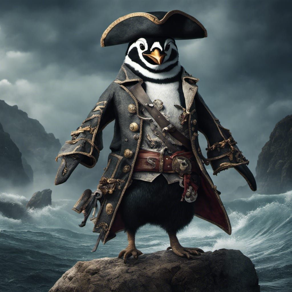 Pirate Penguin Digital Matte Painting
