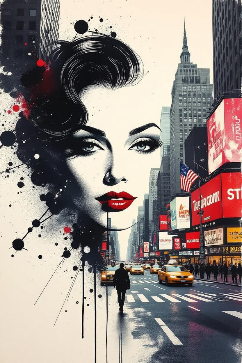 Ink splatter portrait