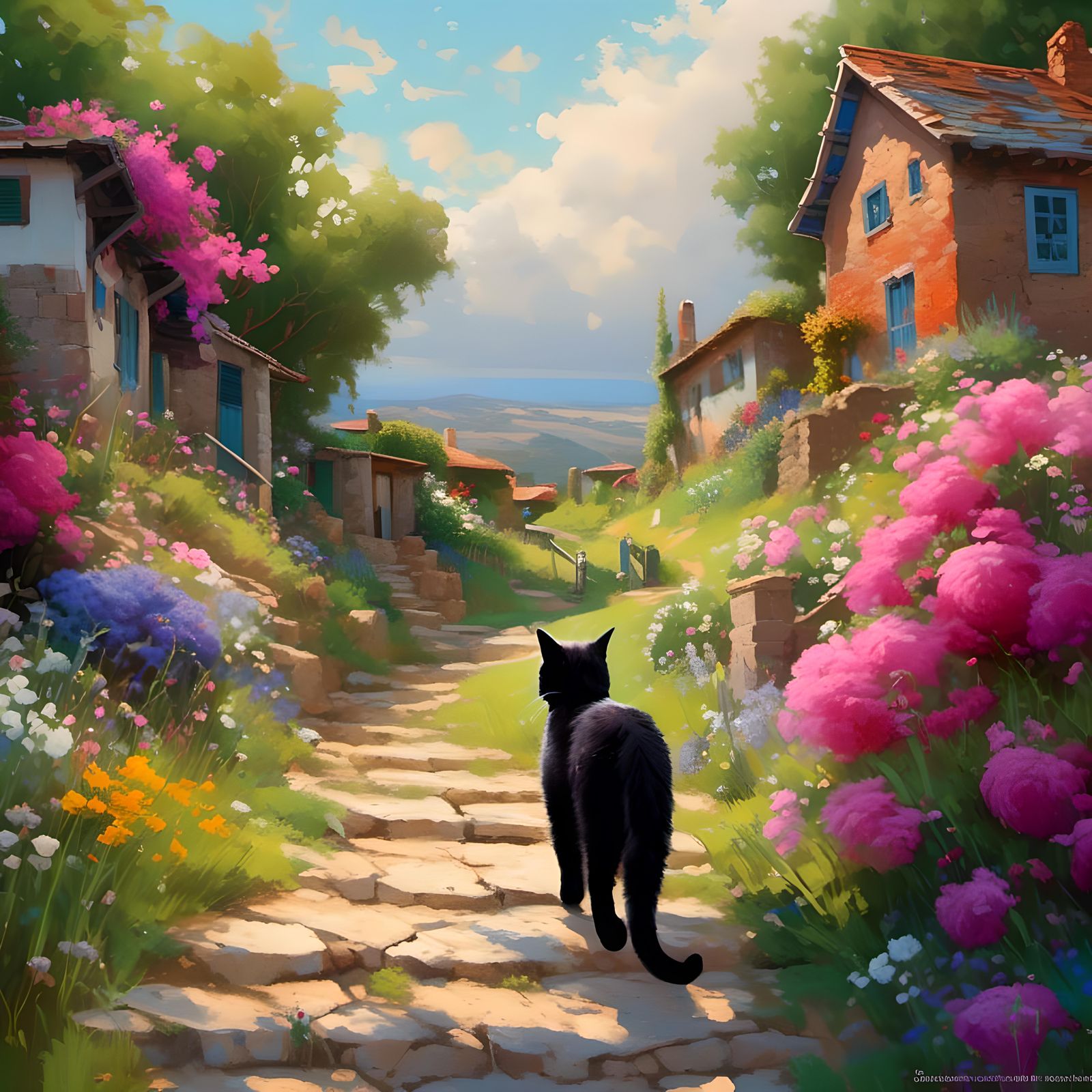 <lora:Nerdisms_BR:1.0> Cute cat going for a stroll on a bree...