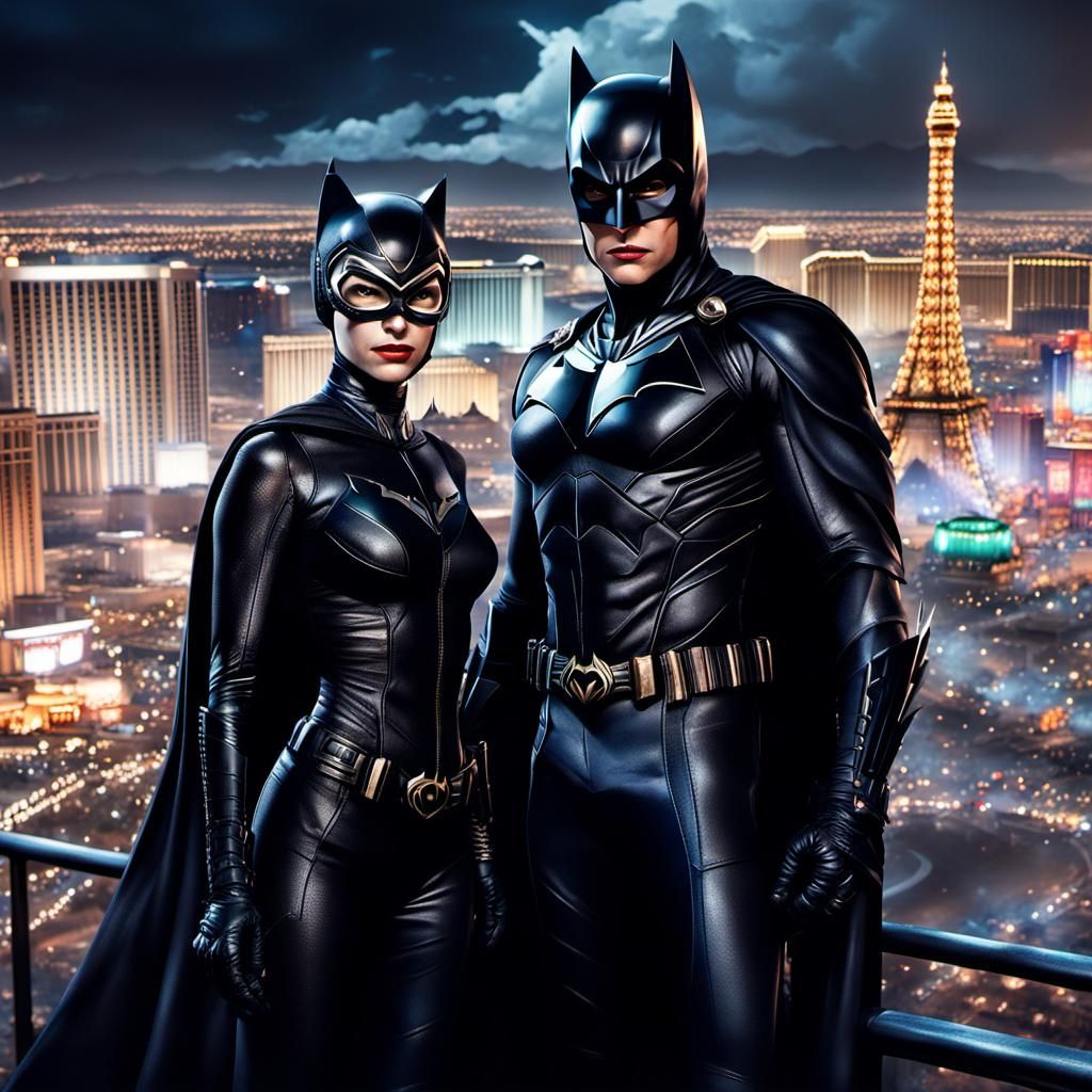 Batman and Catwoman enjoying Las Vegas  by @andrew fanshaw