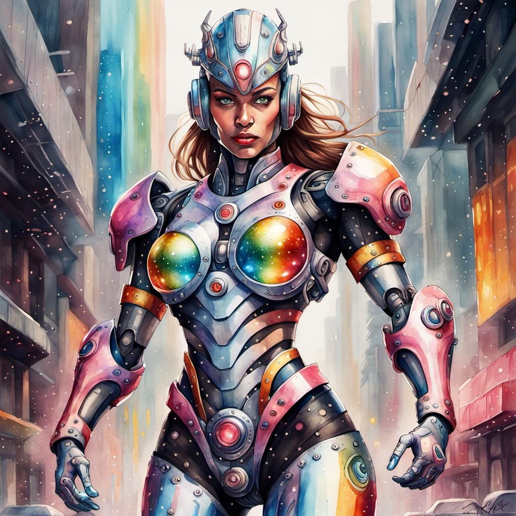 Epic Cyborg Heroine   by @7starDud3