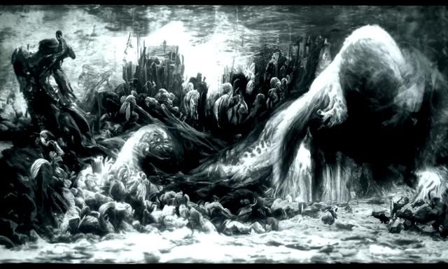 AI recreation of The Destruction of Leviathan by Gustave Dor...