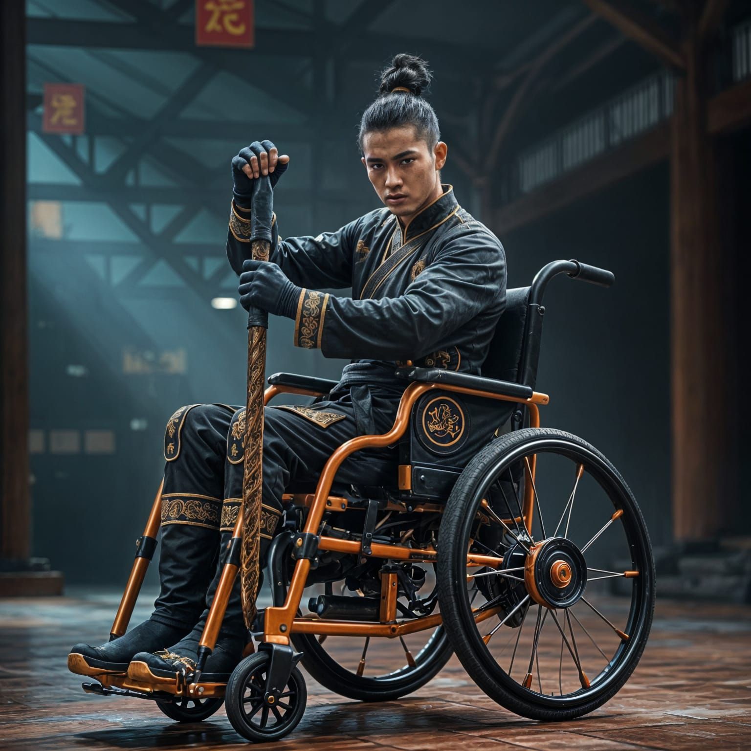 Kung Fu fighter in wheelchair   by @photon