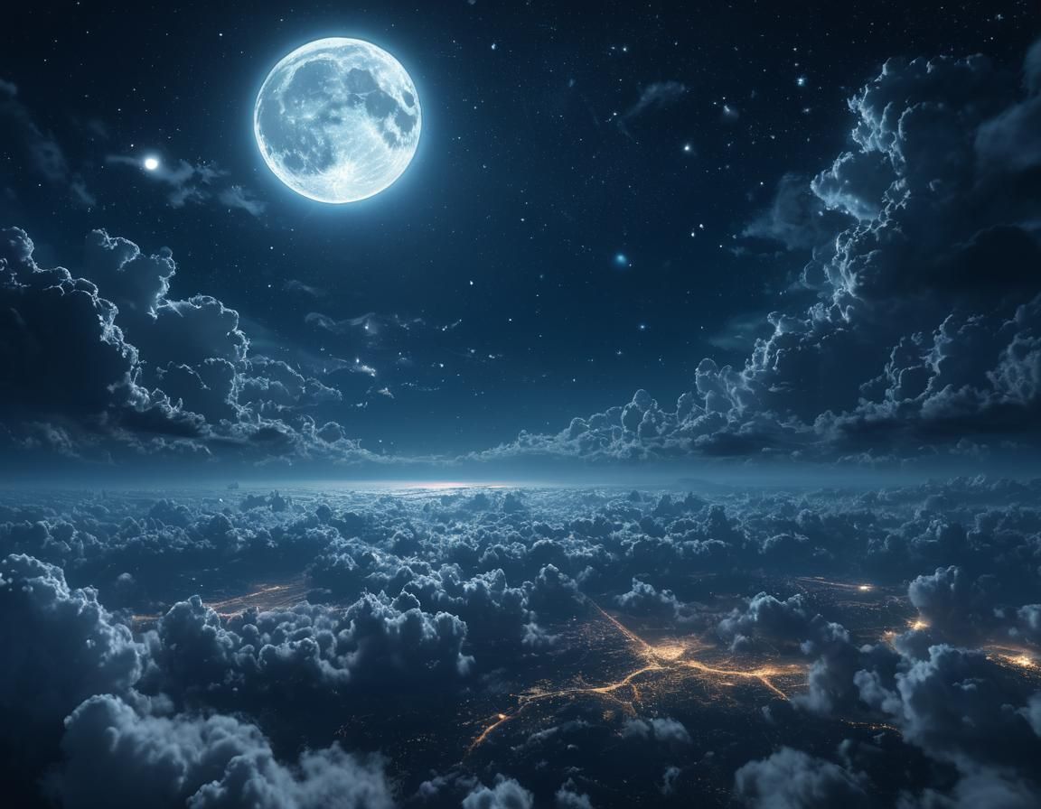 Night moon  by @Nazarii