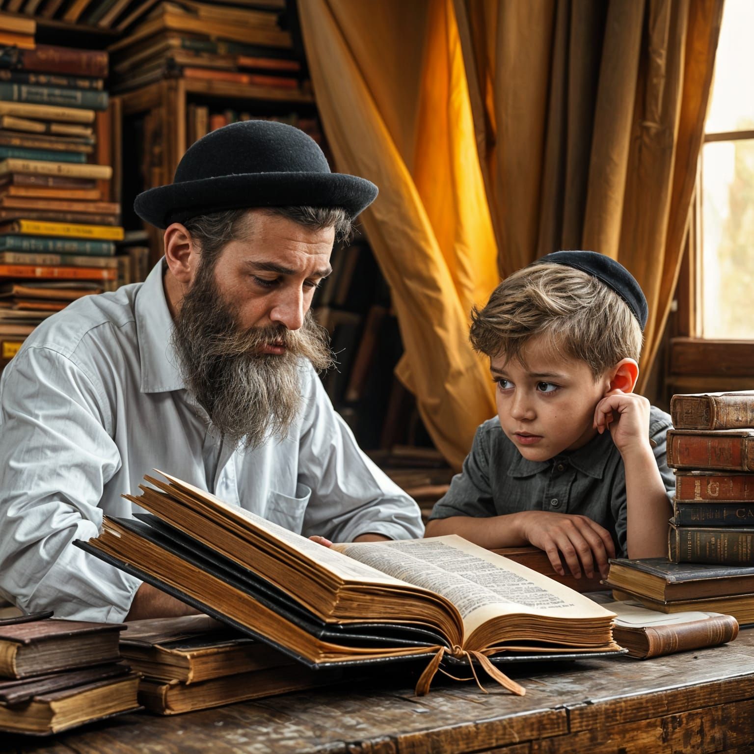 Tradition and Learning: A Candid Moment of Father and Son