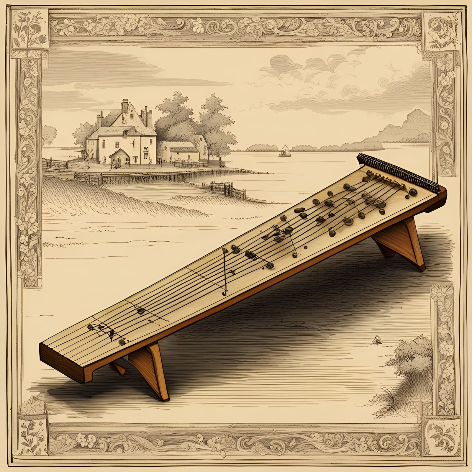a Plucked psaltery AI Generated Artwork NightCafe Creator