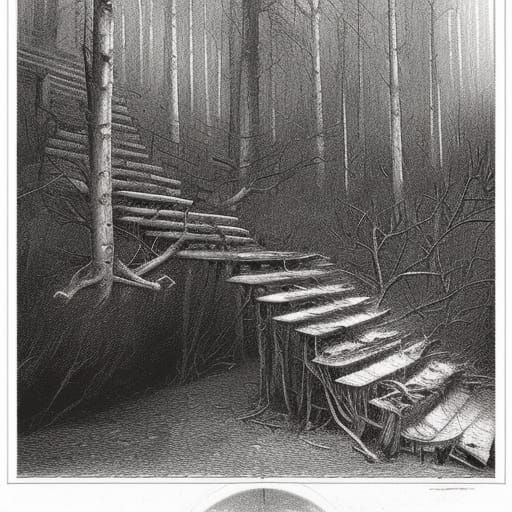 Case #A1C50290 Evidence- Photograph of unknown stairway foun...