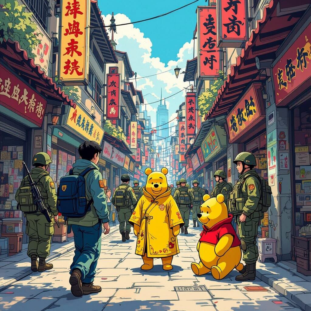 Anime Style City Quest for Winnie the Pooh
