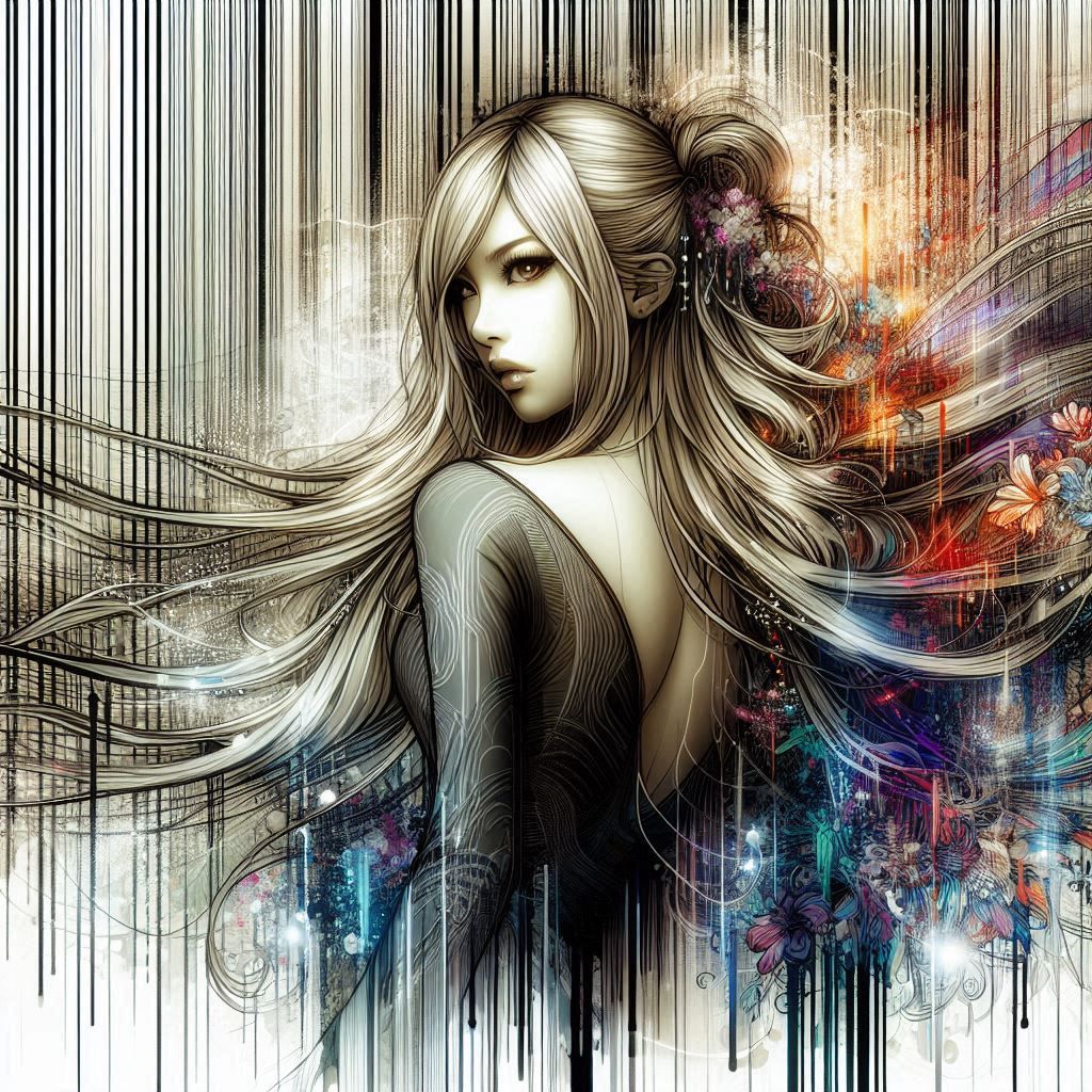 Mysterious  asian woman with  modern dress