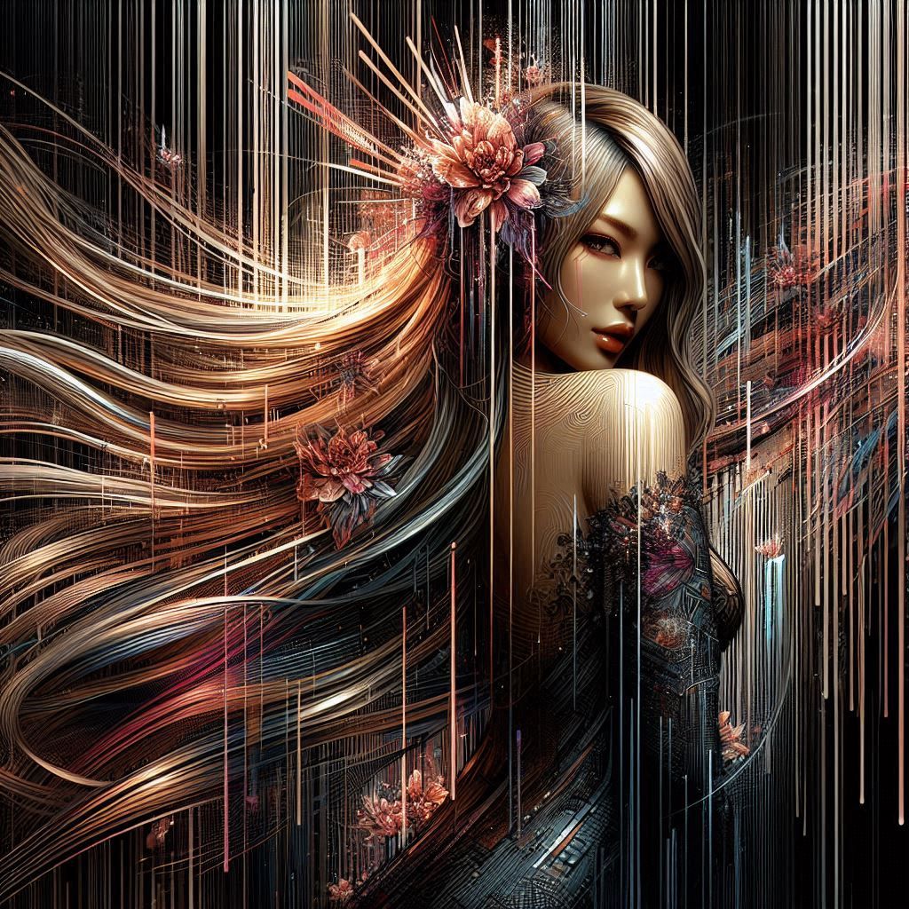 Mysterious  asian woman with  modern dress