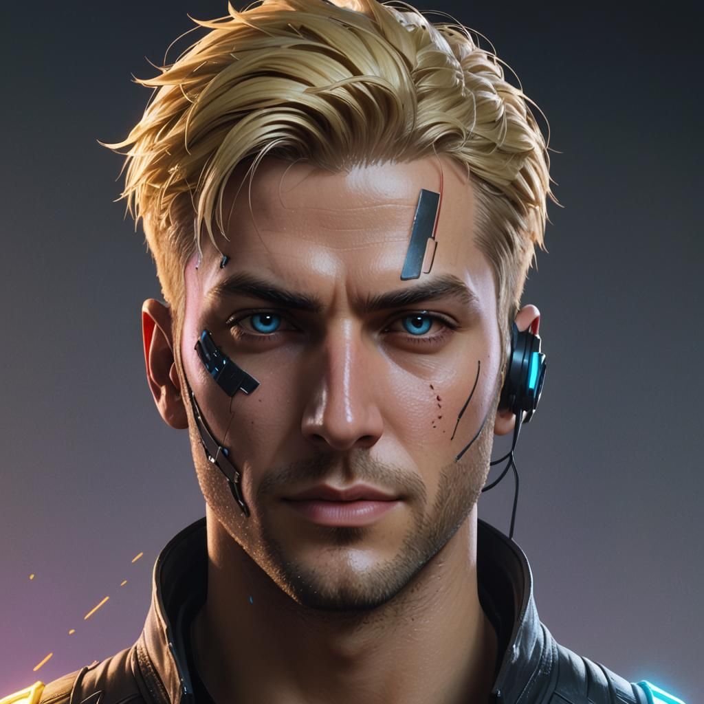 blonde man's hacker mask