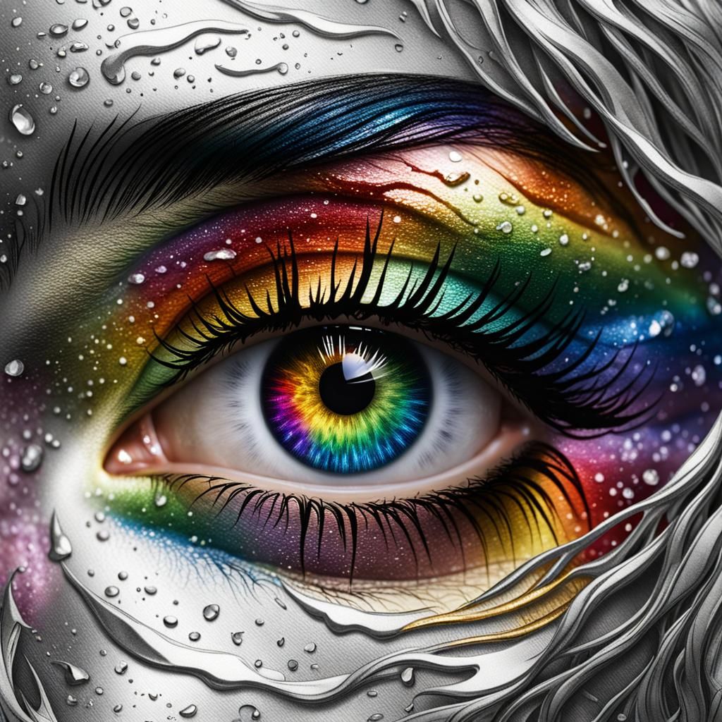 iridescent eyes  by @Mars