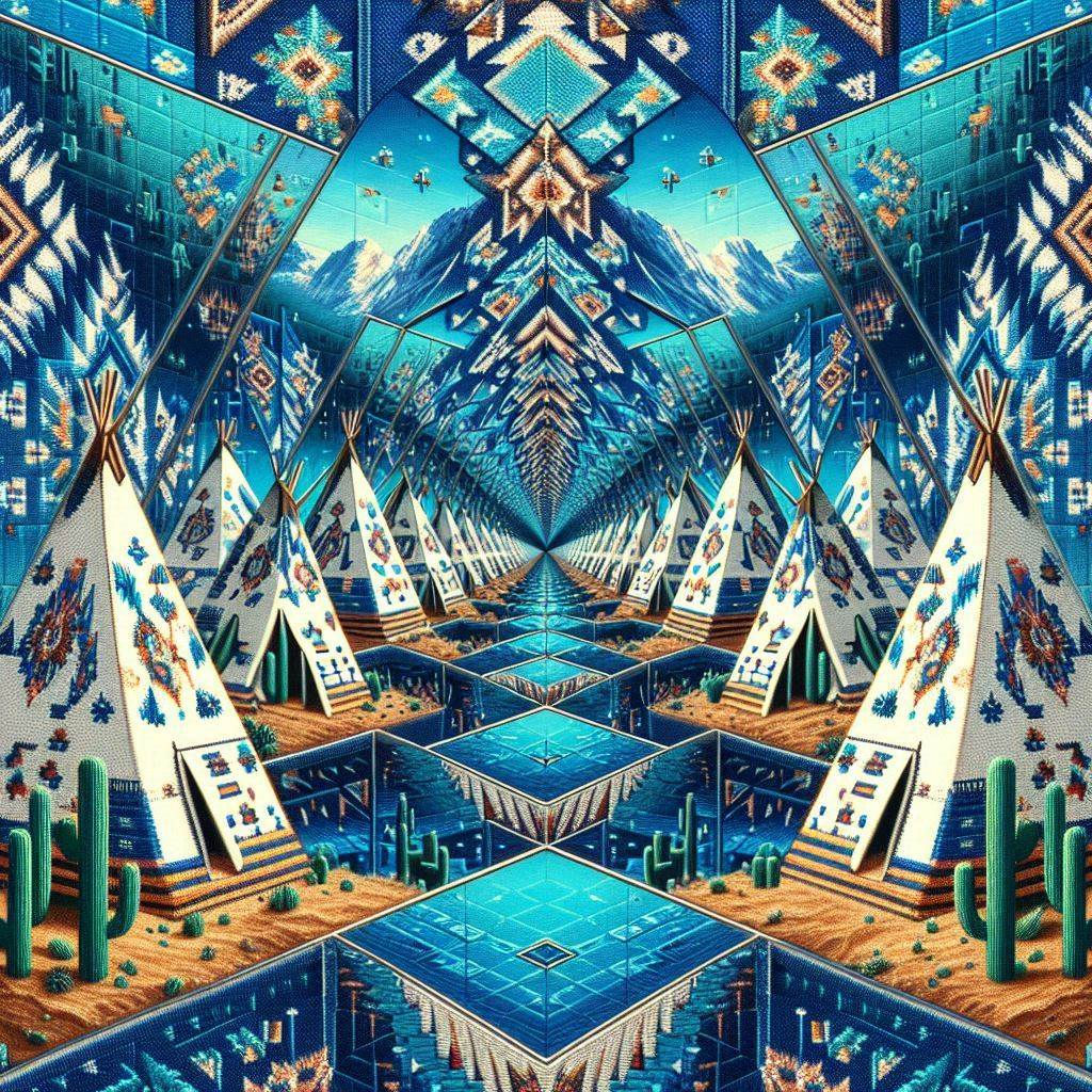 Blue Abstract Teepees