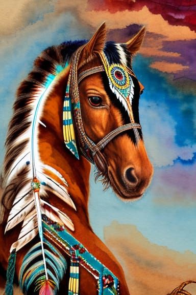 native american Majestic Pinto pony