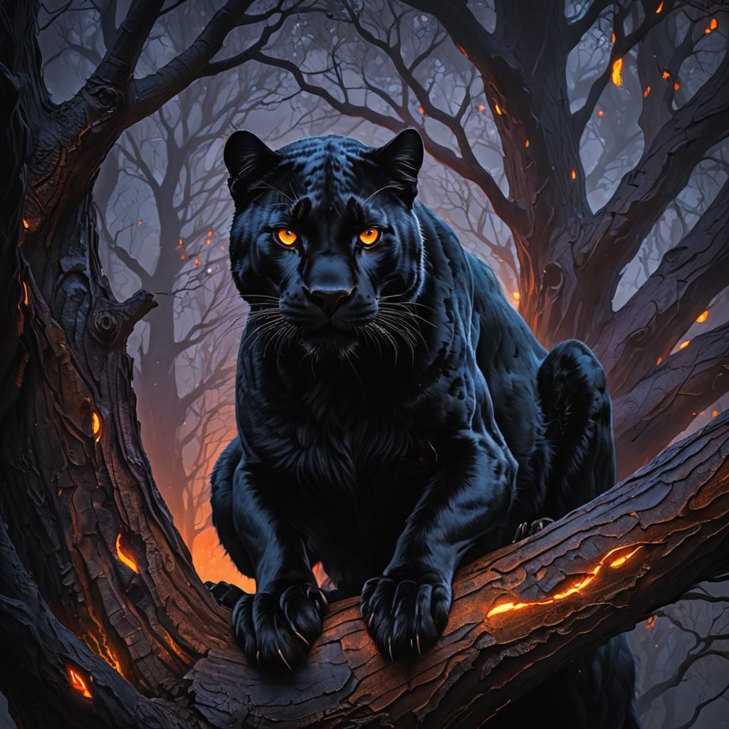 black panther in jungle
