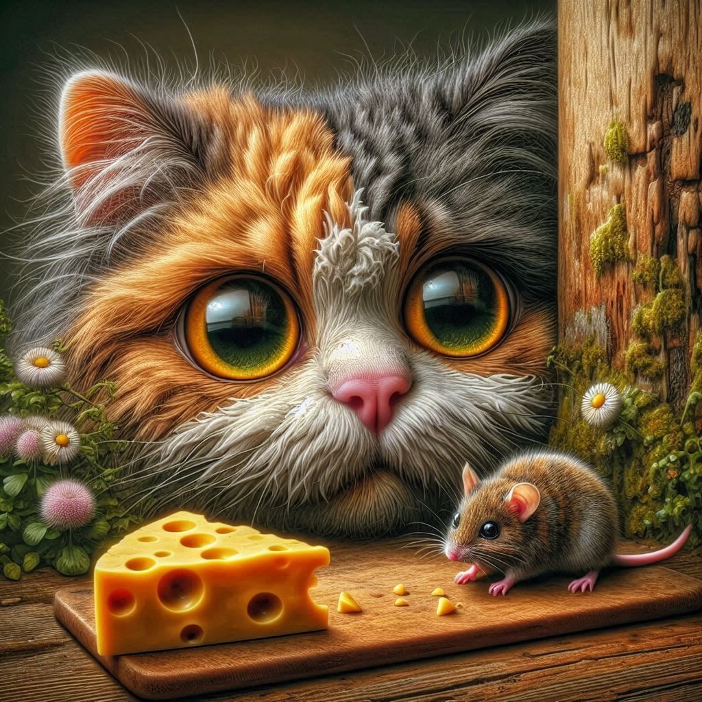 I'm going to kick this mouse out of the house 😜😸😁