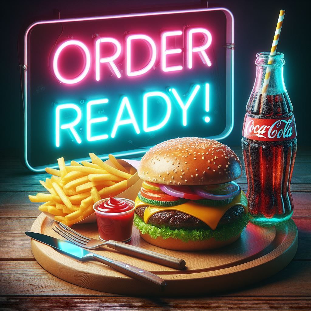"Order Ready!" - Cheeseburger and Fries!