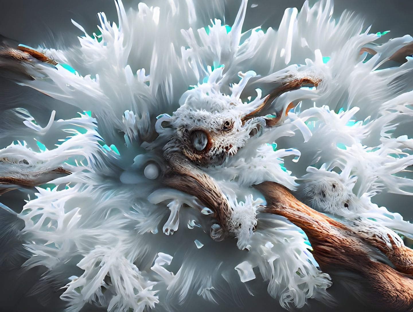 Fluffy Eldritch Hoarfrost Mycelium Monster