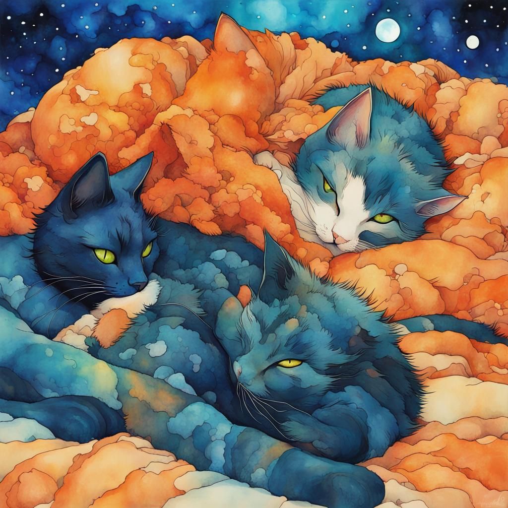 Cat Dreams - AI Generated Artwork - NightCafe Creator