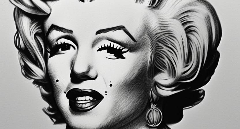 Pencil sketch of Marilyn Monroe.