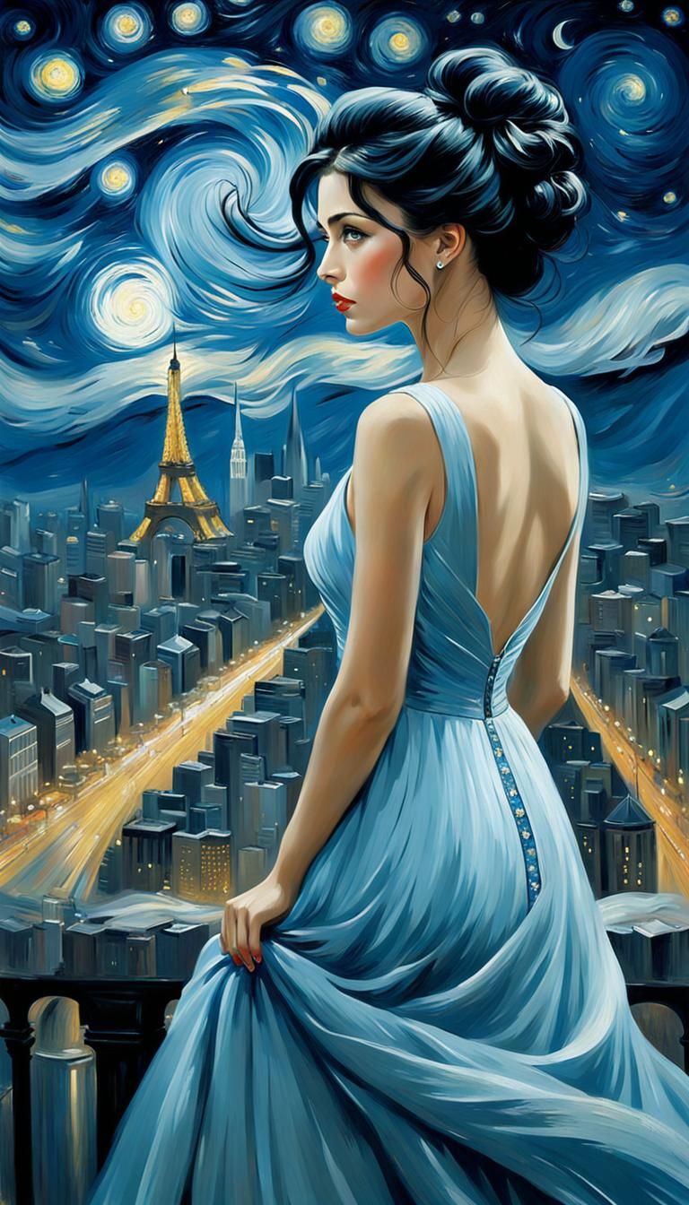 Woman in blue