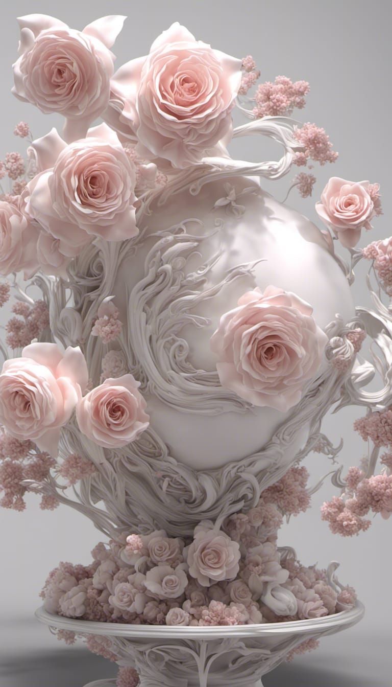 A whirlpool of miscellaneous flowers, roses, lillies , tulip...