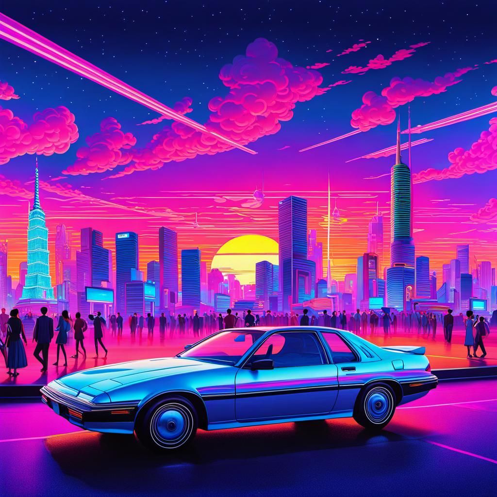 Vaporwave city - AI Generated Artwork - NightCafe Creator