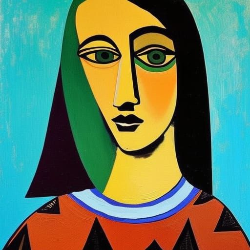 Mona Lisa painted in the style of Pablo Picasso - AI Generated Artwork ...