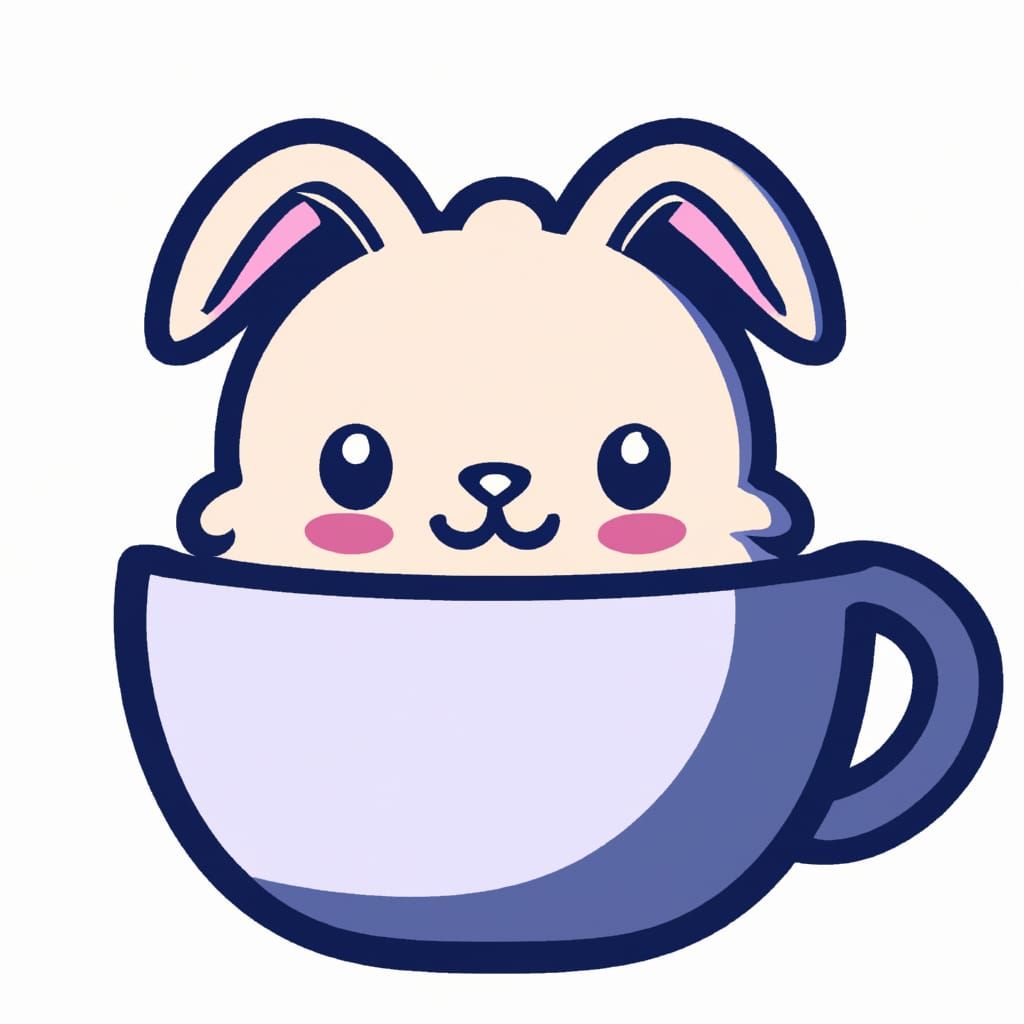 Bunny Teacup  by @Art of Art