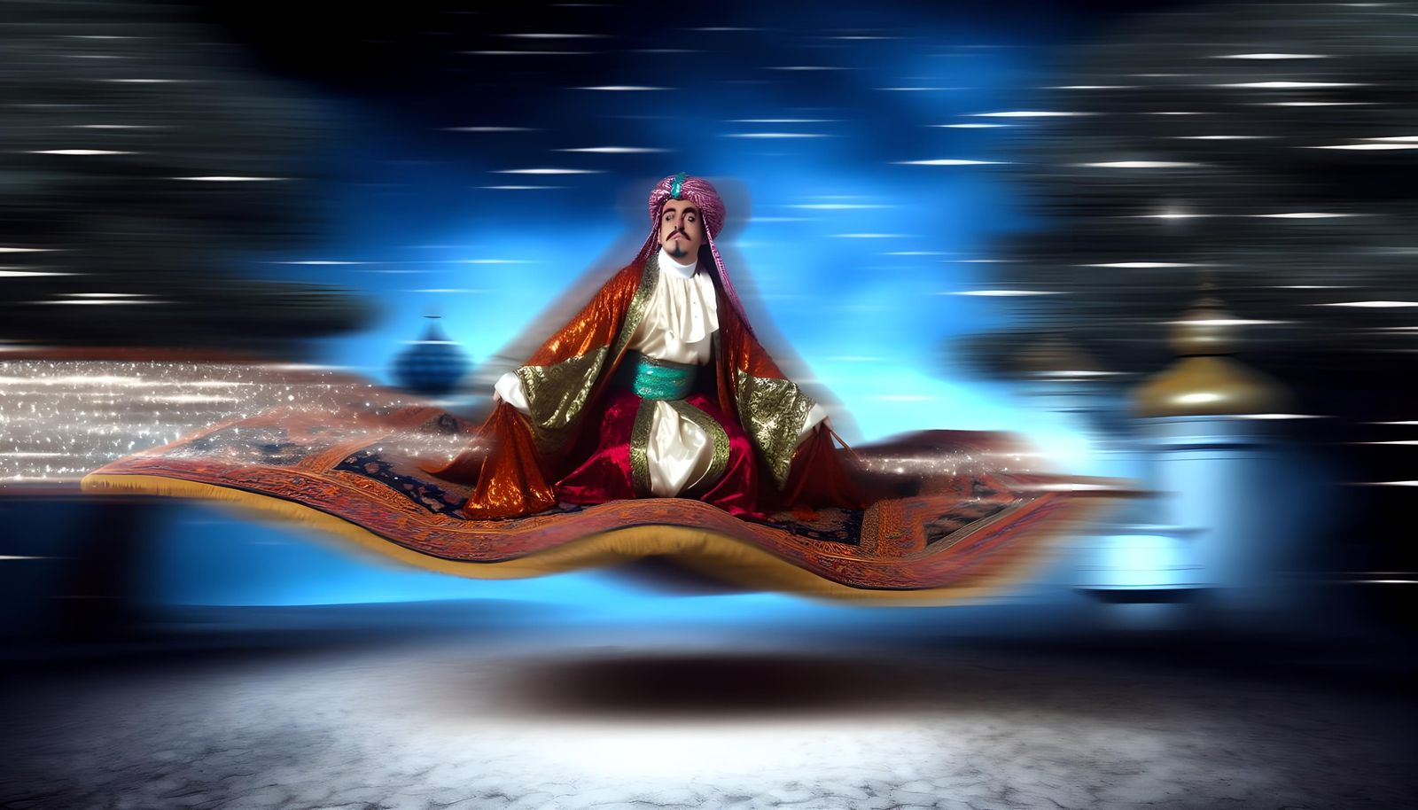 Aladdin racing through the night